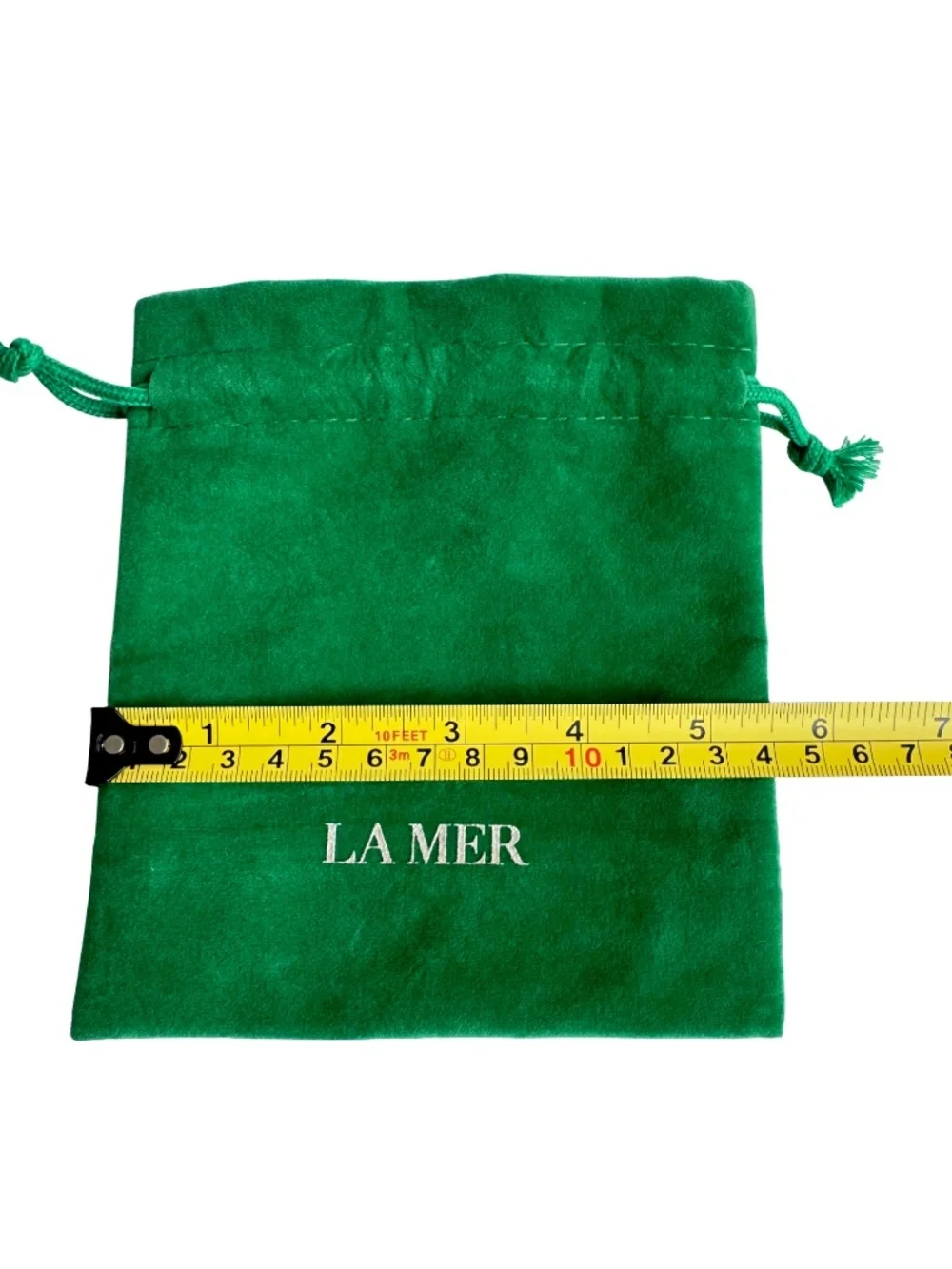Authentic La Mer Green Drawstring Dust Bag Pouch Small Cosmetic Storage 5.5
